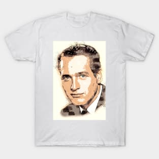 Remarkable PAUL NEWMAN ✪ Actor Portrait ✪  Vintage Sketch Retro Art Style T-Shirt